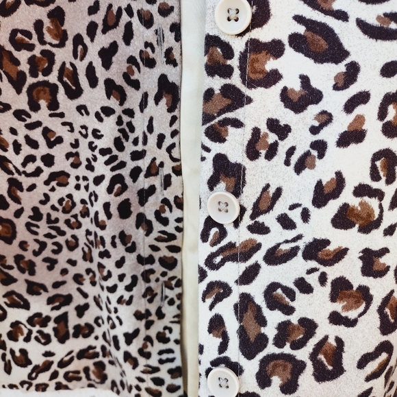 Vintage Cheetah Leopard Print Jacket Shirt Shacket Petite Large - Picture 2 of 6